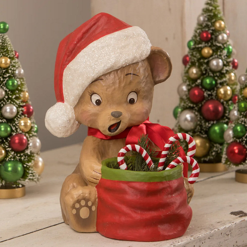 Christmas Surprise Bear Paper Mache