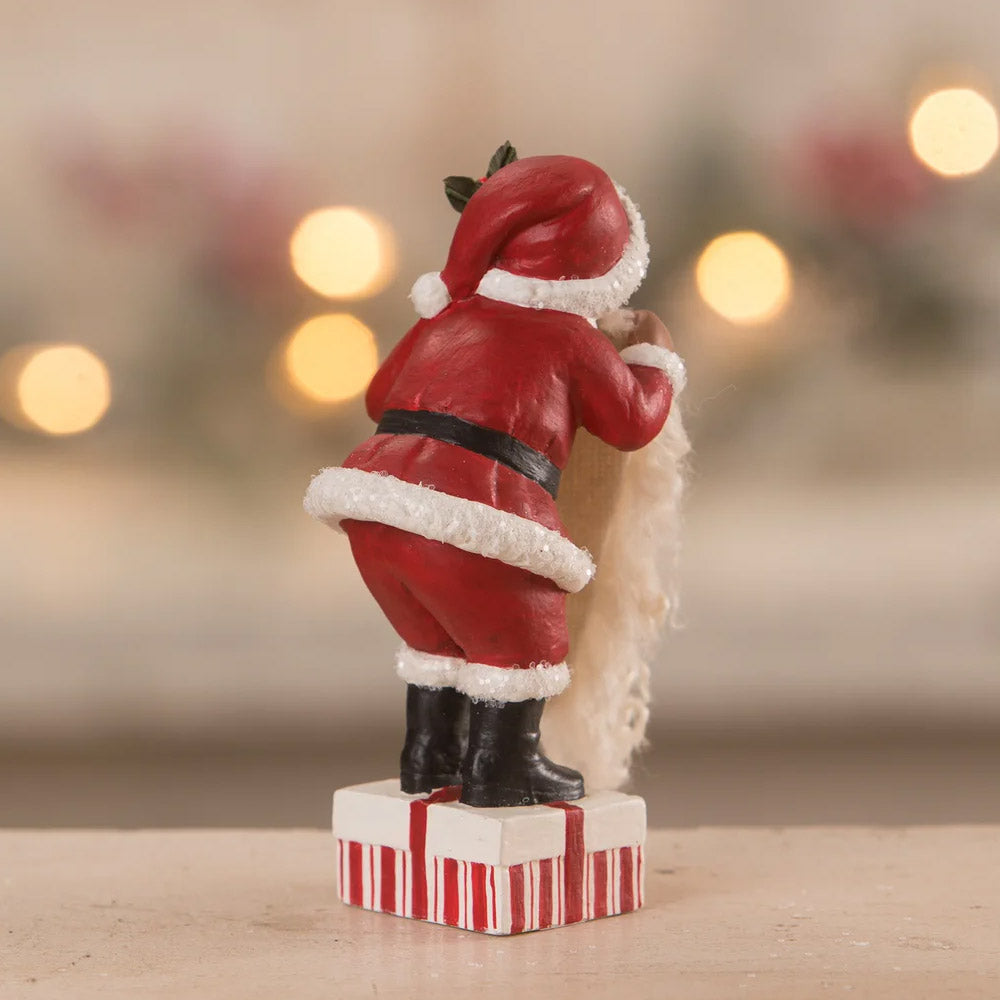 Dash's Santa Dress Up Christmas Figurine by Bethany Lowe back style