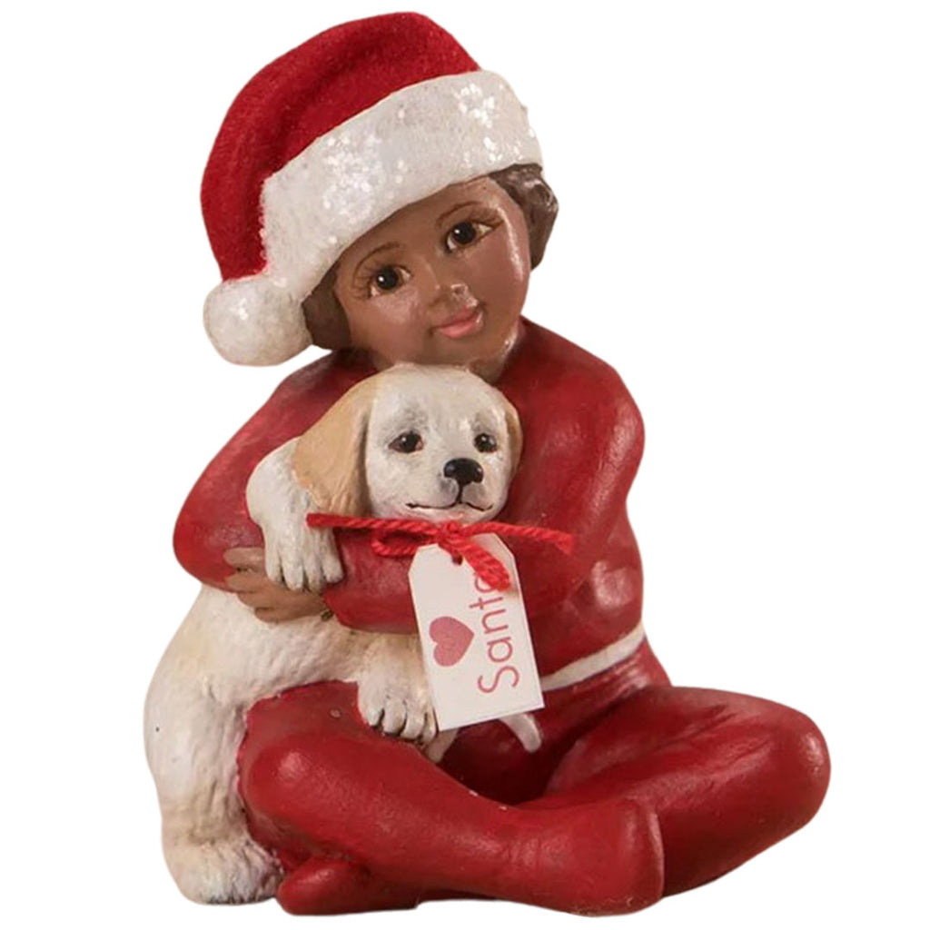Delaney's Christmas Puppy Surprise Figurine by Bethany Lowe front