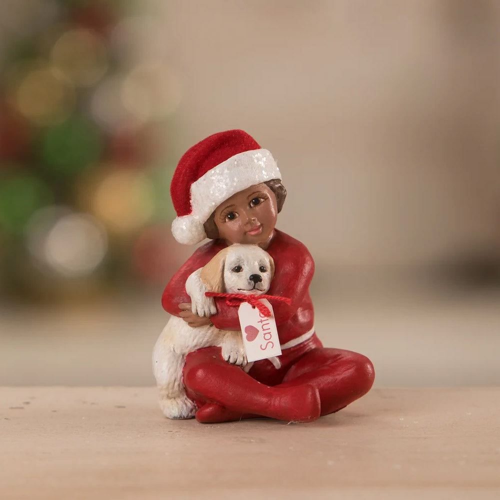 Delaney's Christmas Puppy Surprise Figurine by Bethany Lowe front style