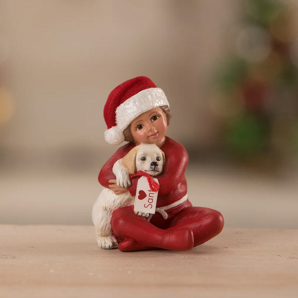 Marie's Christmas Puppy Surprise Figurine by Bethany Lowe front style