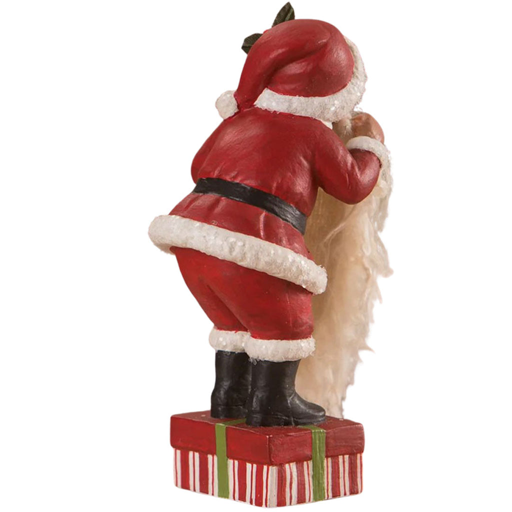 Milo's Santa Dress Up Christmas Figurine by Bethany Lowe back