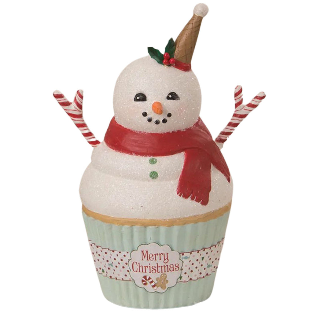 Mr. Snow Cupcake Container Christmas Decor by Bethany Lowe Designs front