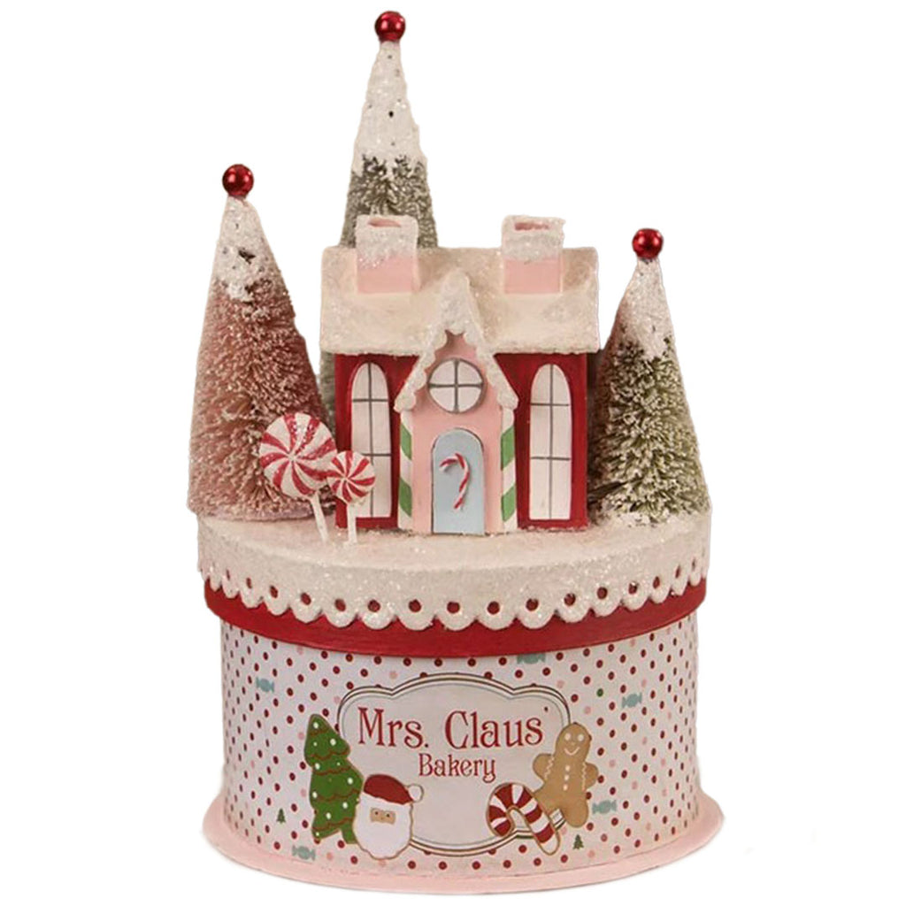 Mrs. Claus' Bakery on Box Christmas Decor by Bethany Lowe Designs