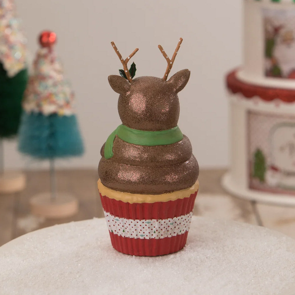 Rudolph Cupcake Container Christmas Decor by Bethany Lowe Designs back style