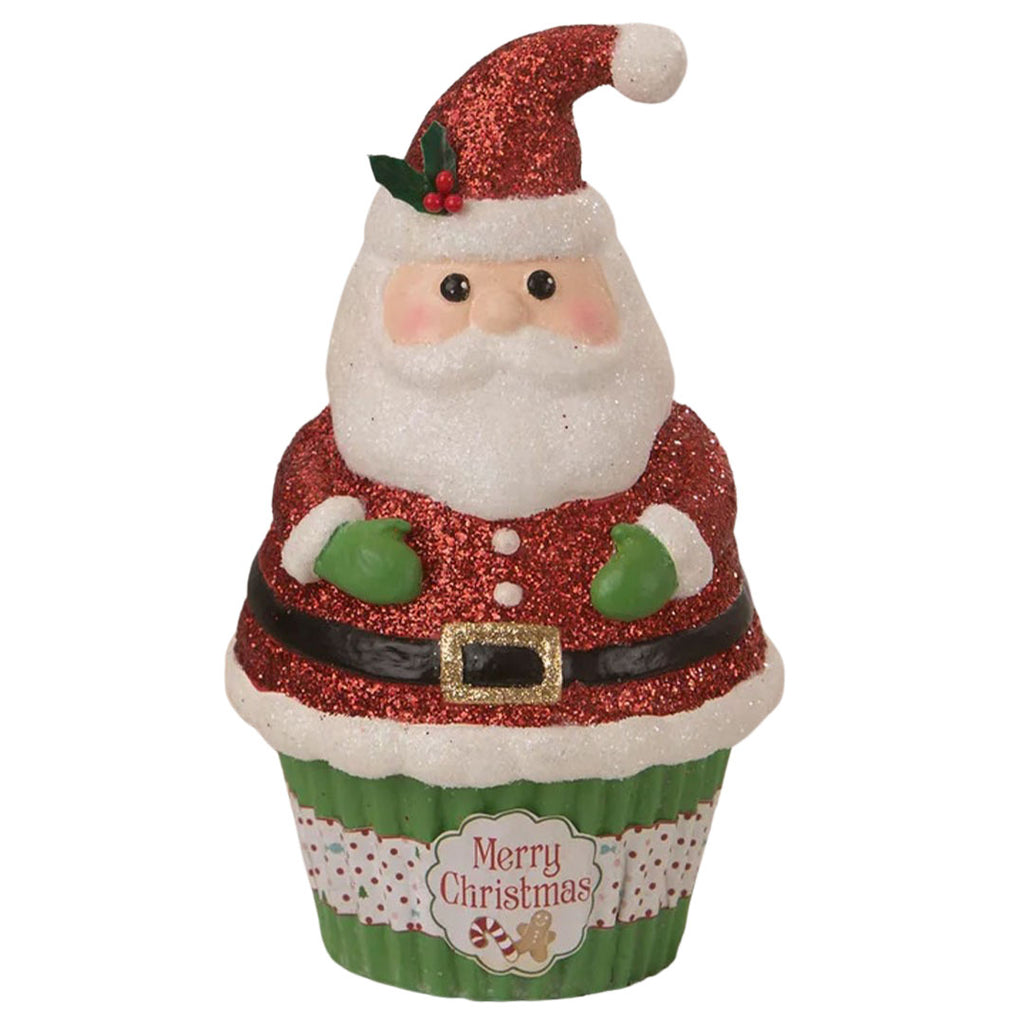 Santa Claus Cupcake Container Christmas Decor by Bethany Lowe Designs front