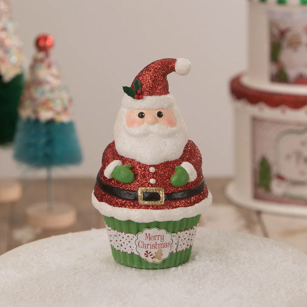 Santa Claus Cupcake Container Christmas Decor by Bethany Lowe Designs front style