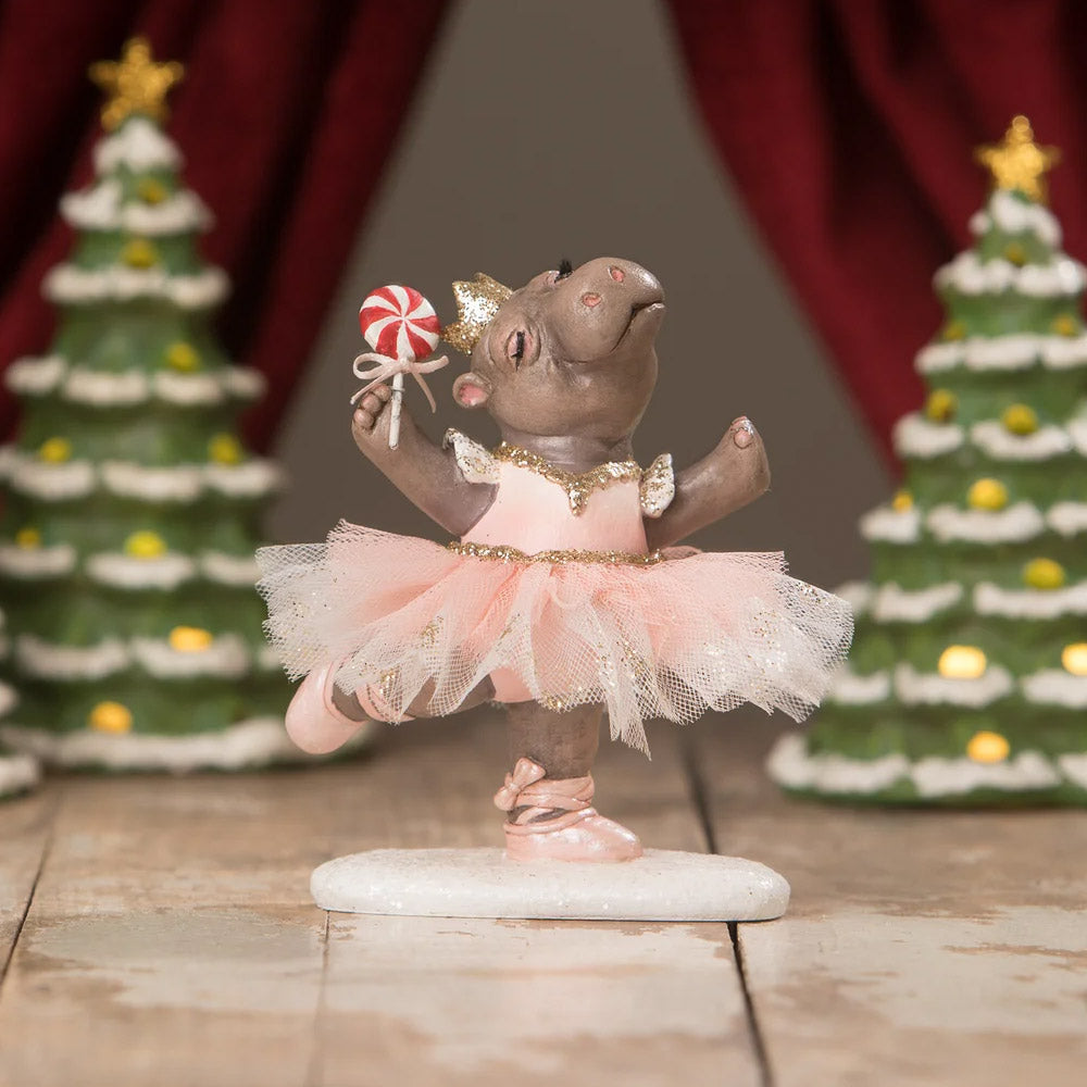 Sugar Plum Hippo Christmas Figurine and Collectible by Bethany Lowe front style