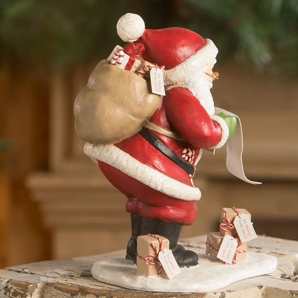 Checking it Twice Santa by Bethany Lowe back style