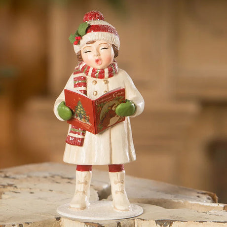 Christmas Caroling Leah with Book by Bethany Lowe front style