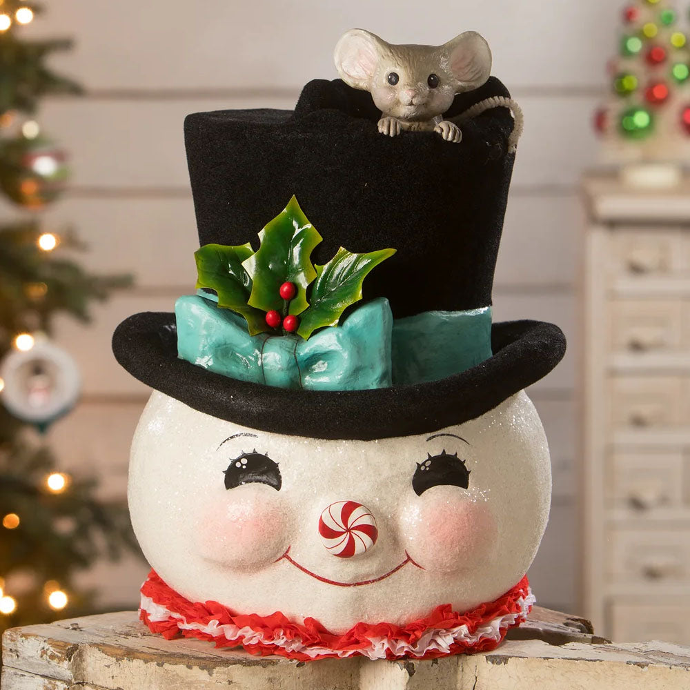 Jolly Snowman Top Hat Surprise by Bethany Lowe front style