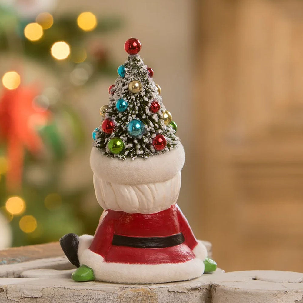 Retro Santa Seated with Tree Hat by Bethany Lowe back style