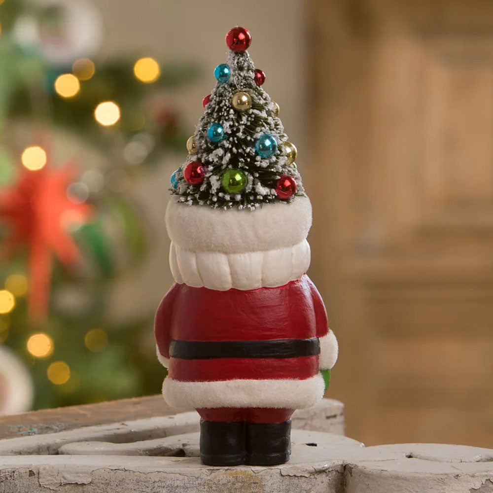 Retro Santa with Candy Cane and Tree Hat by Bethany Lowe back style