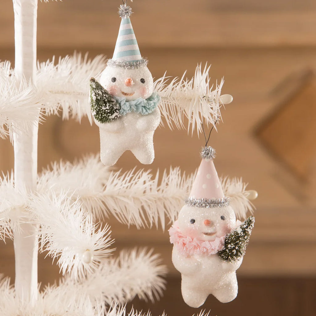 Raggedy Pants Designs for Bethany Lowe Party in Pink Snowman Ornament set