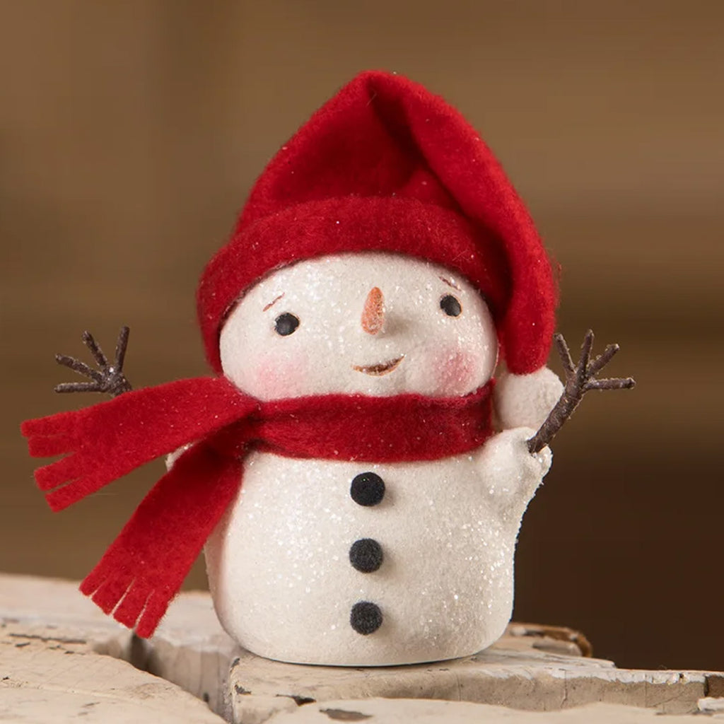 Warm and Cozy Wire Arms Snowman by Michelle Allen for Bethany Lowe side