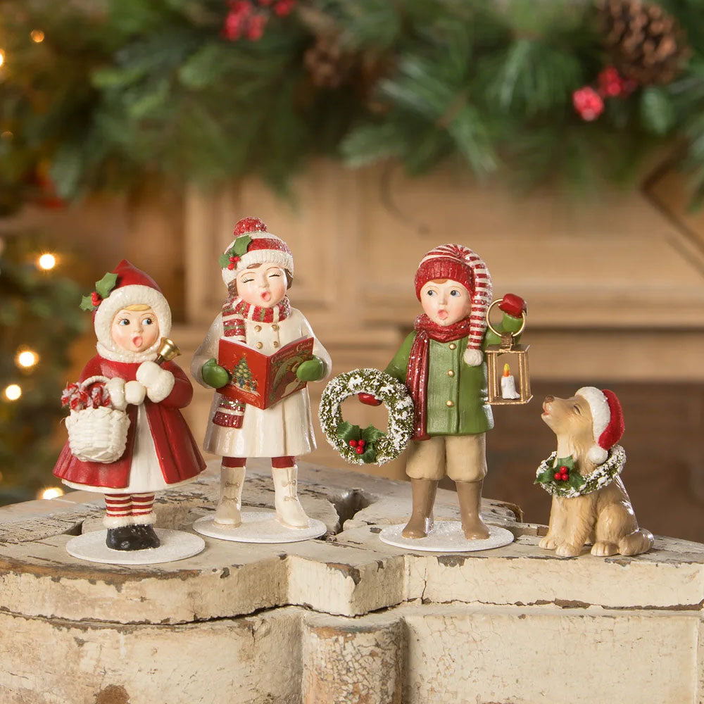 Bethany Lowe Designs Christmas Caroling Dog set