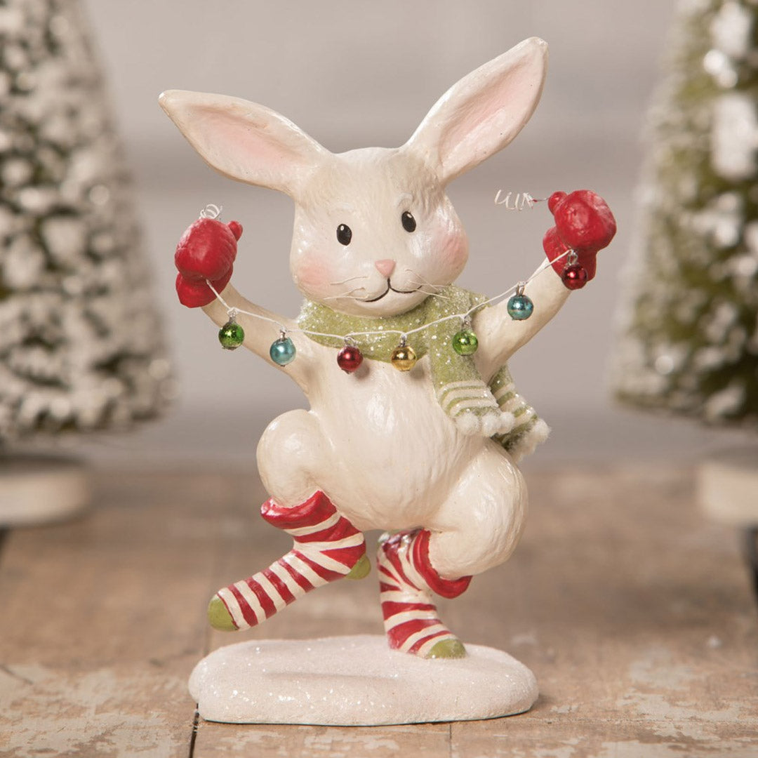 Hoppy Christmas Hare Figurine by Bethany Lowe front style
