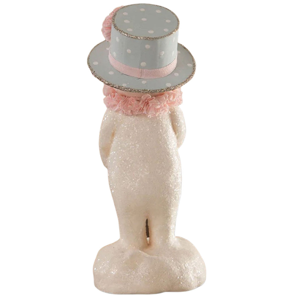 Dapper Pastel Snowman Christmas Figurine by Michelle Allen back