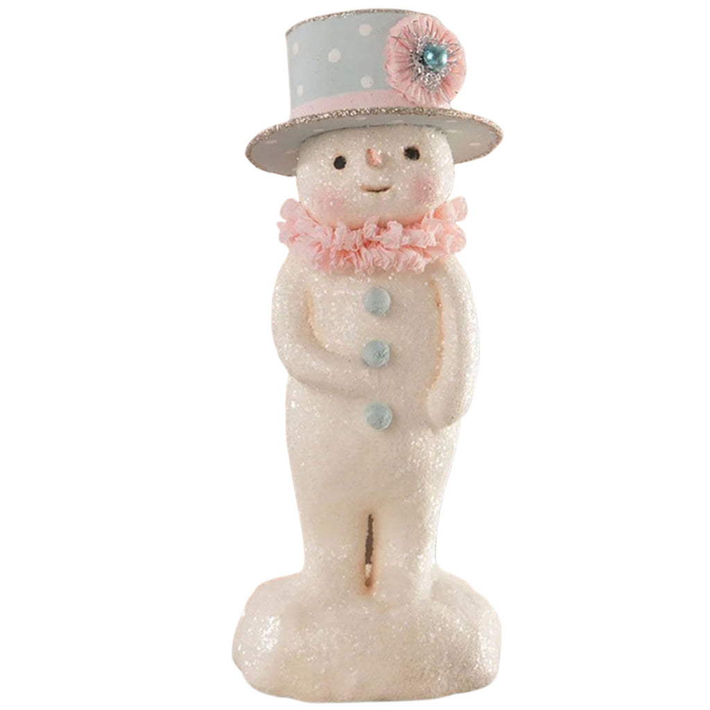Dapper Pastel Snowman Christmas Figurine by Michelle Allen front