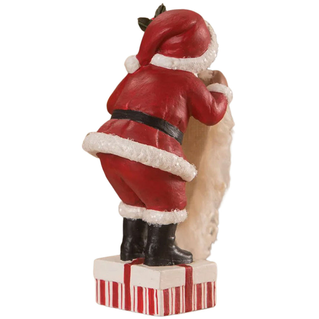 Dash's Santa Dress Up Christmas Figurine by Bethany Lowe front back