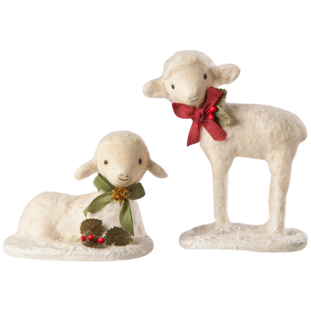 Christmas Lambs Figurines by Michelle Lauritsen