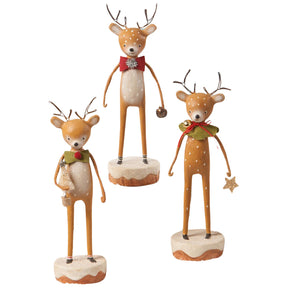 Dasher, Dancer & Prancer Christmas Figurines by Michelle Lauritsen