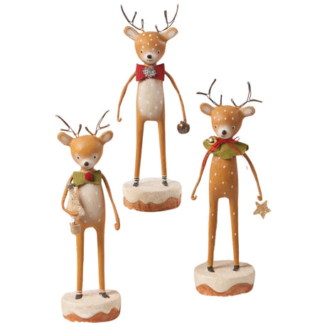Dasher, Dancer & Prancer Christmas Figurines by Michelle Lauritsen