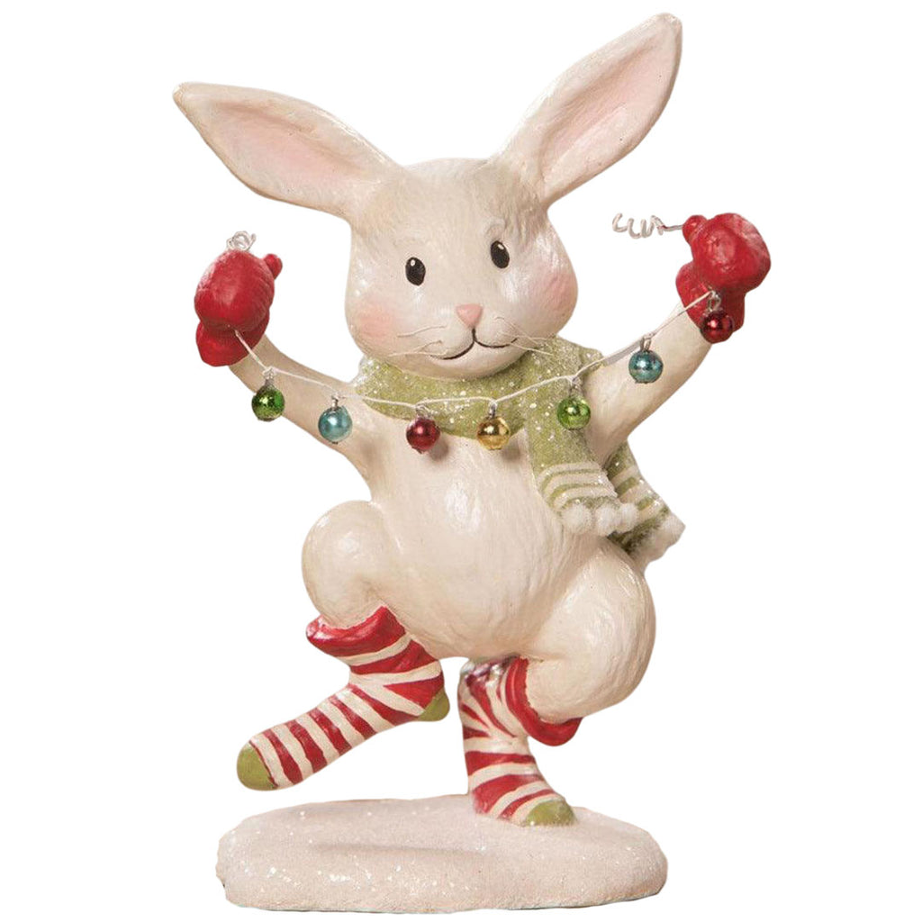 Hoppy Christmas Hare Figurine by Bethany Lowe front