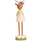 Reindeer Girl with Holly Christmas Figurine