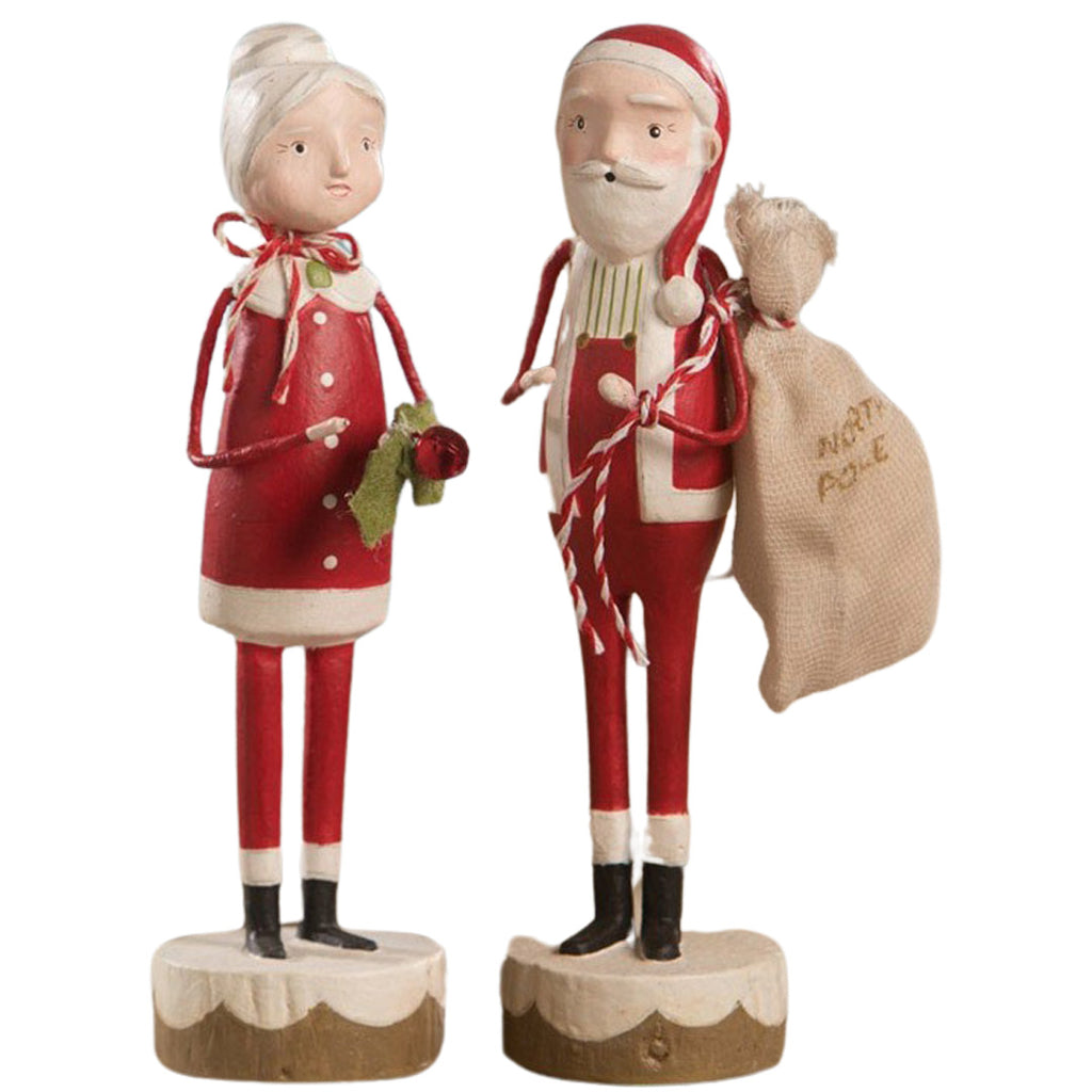 Santa and Mrs Claus Christmas Figurines by Michelle Lauritsen