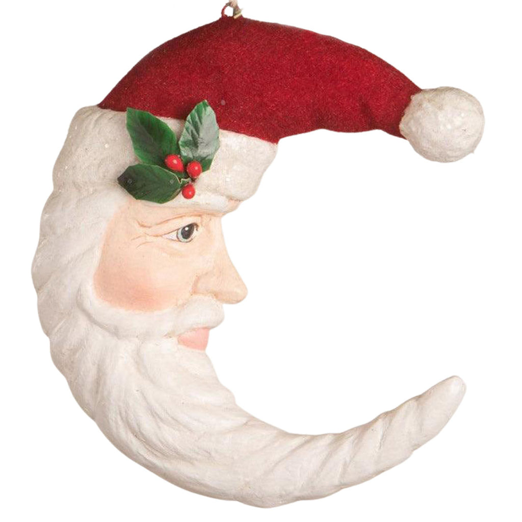 Traditional Santa Moon Ornament by Bethany Lowe, Christmas Ornaments