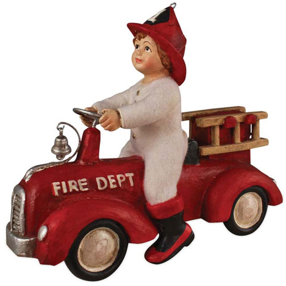 Ethan on Fire Truck Ornament by Bethany Lowe