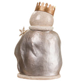 Frosted Metallics Snowman Christmas Figurine by Bethany Lowe back