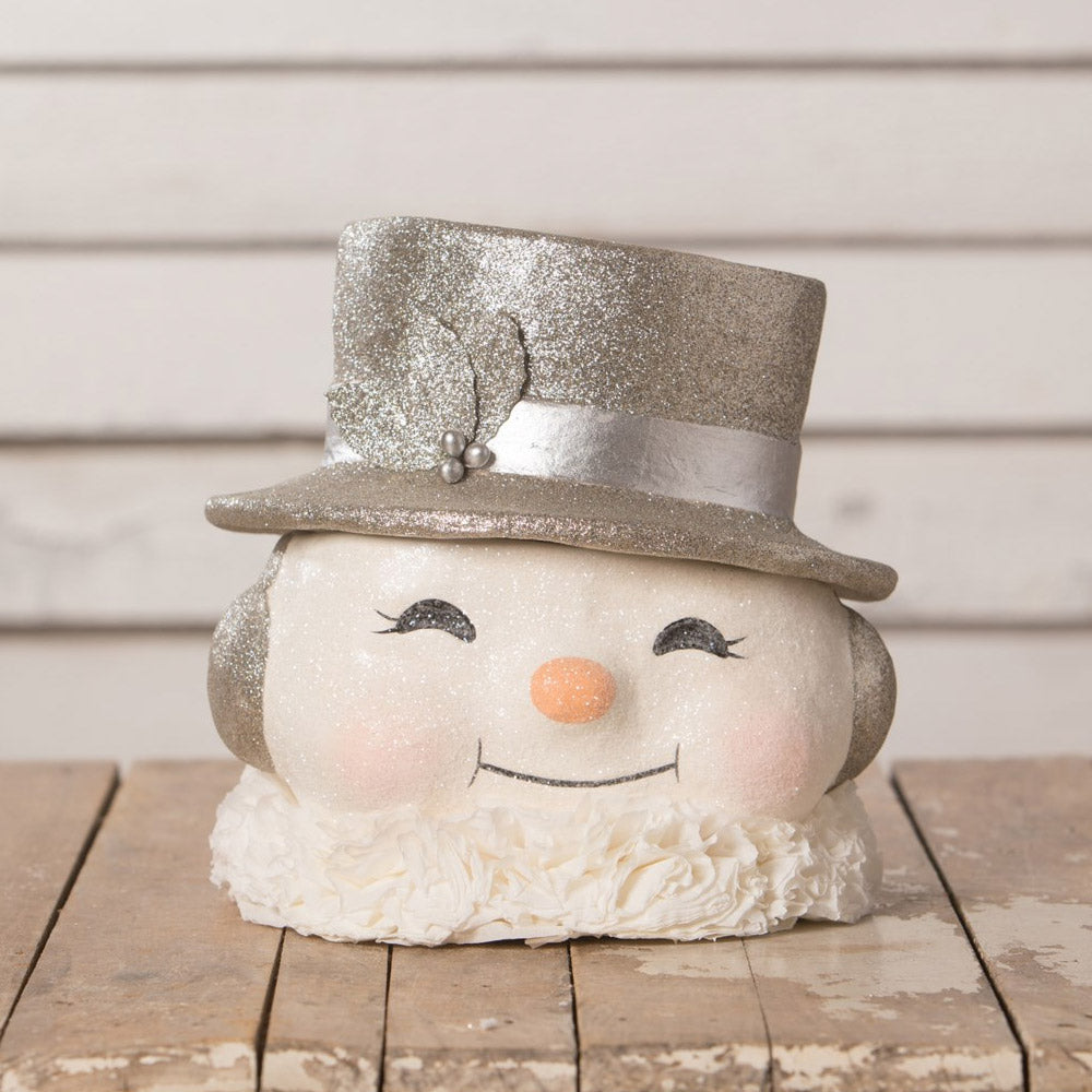 Bethany Lowe Snowman Paper Mache Bucket - Thumbnail 4