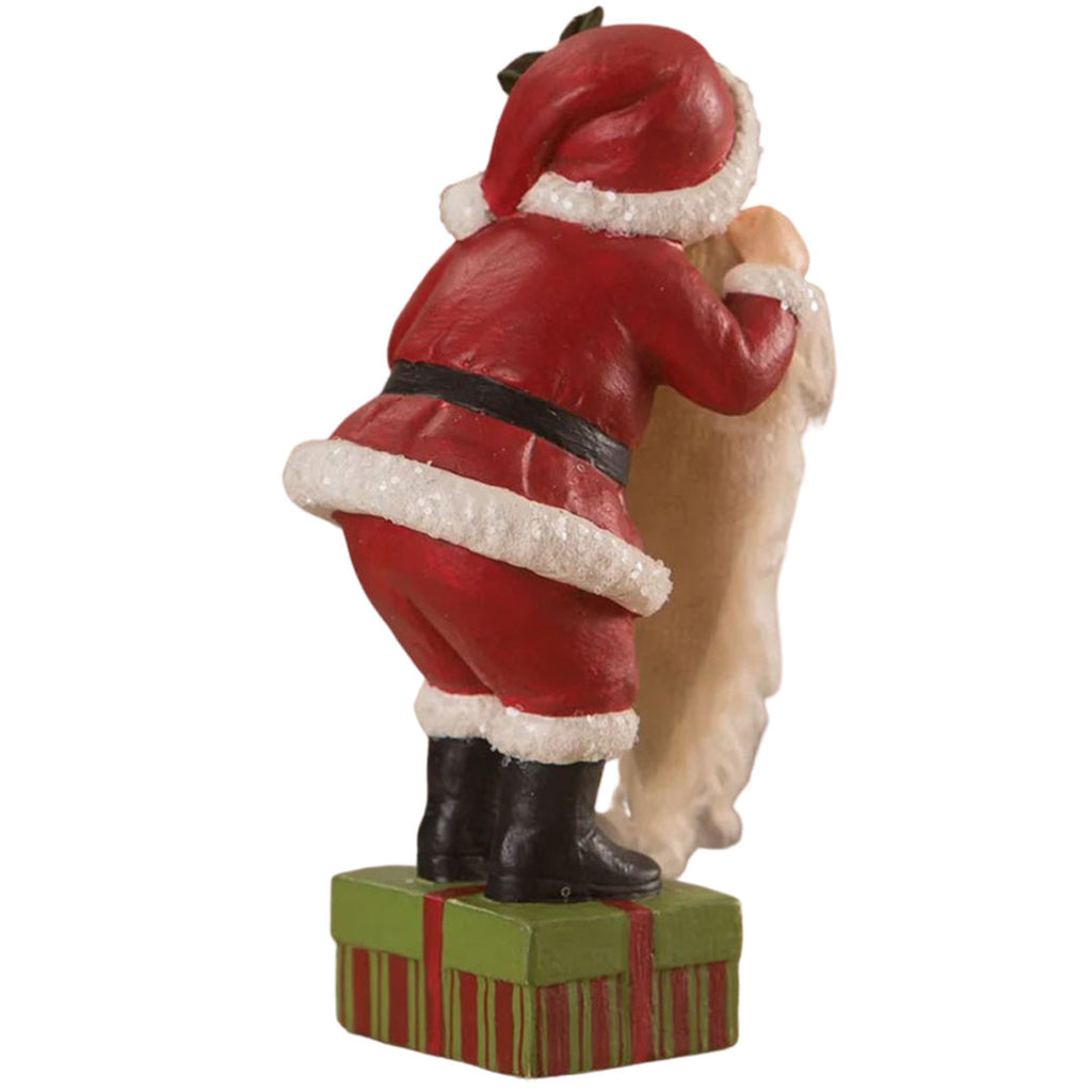 Leo's Santa Dress Up Christmas Figurine by Bethany Lowe back