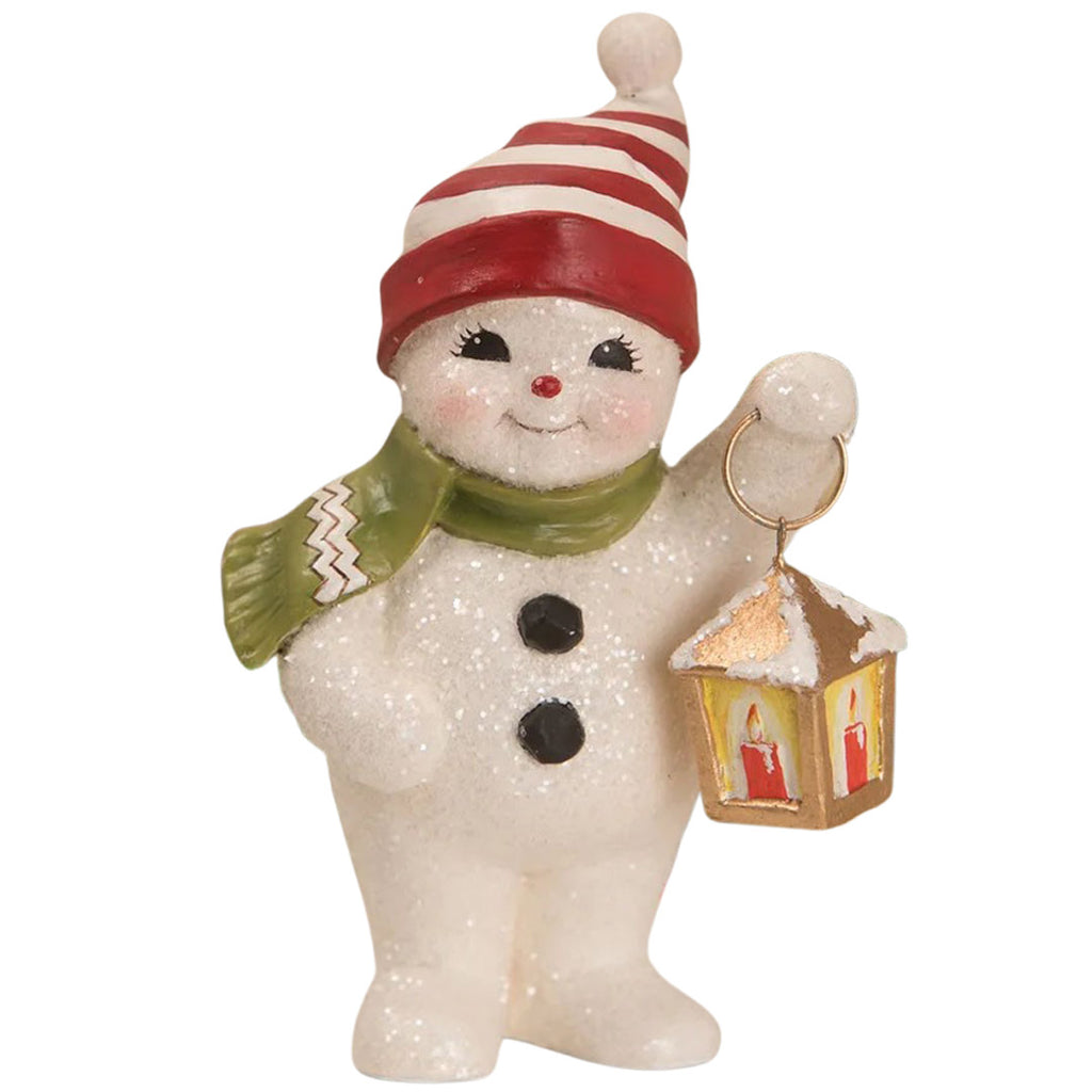 Lighting the Way Snowman 5.5" front white