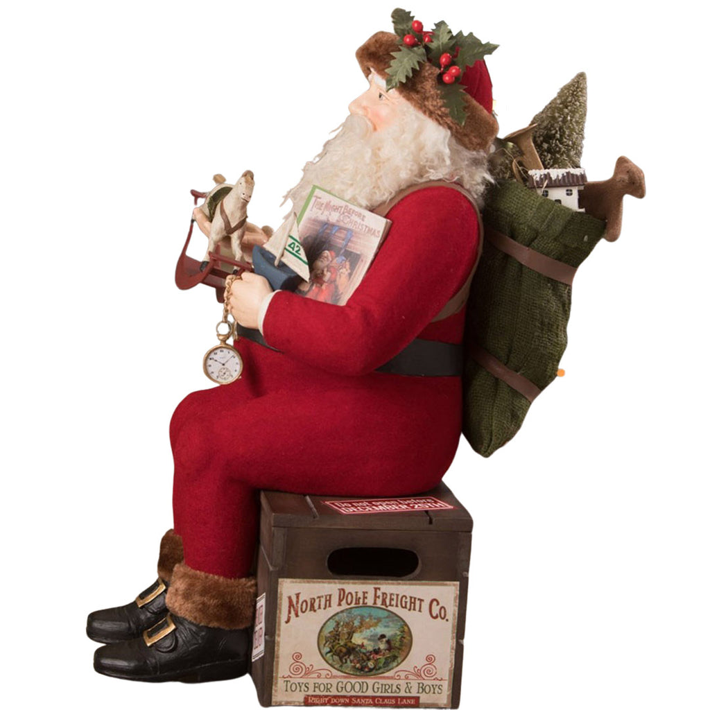 North Pole Freight Nast Santa Christmas Figurine by Bethany Lowe side