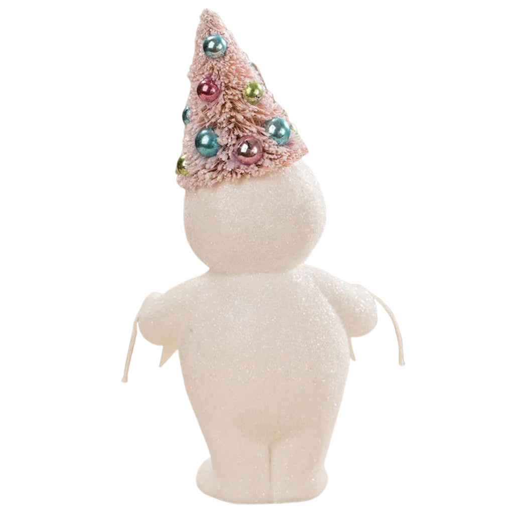 Pastel Merry Snowman With Tree Christmas Figurine Bethany Lowe back