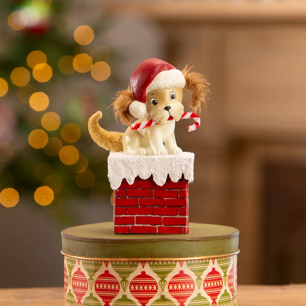 Bethany Lowe Christmas Puppy on Box front