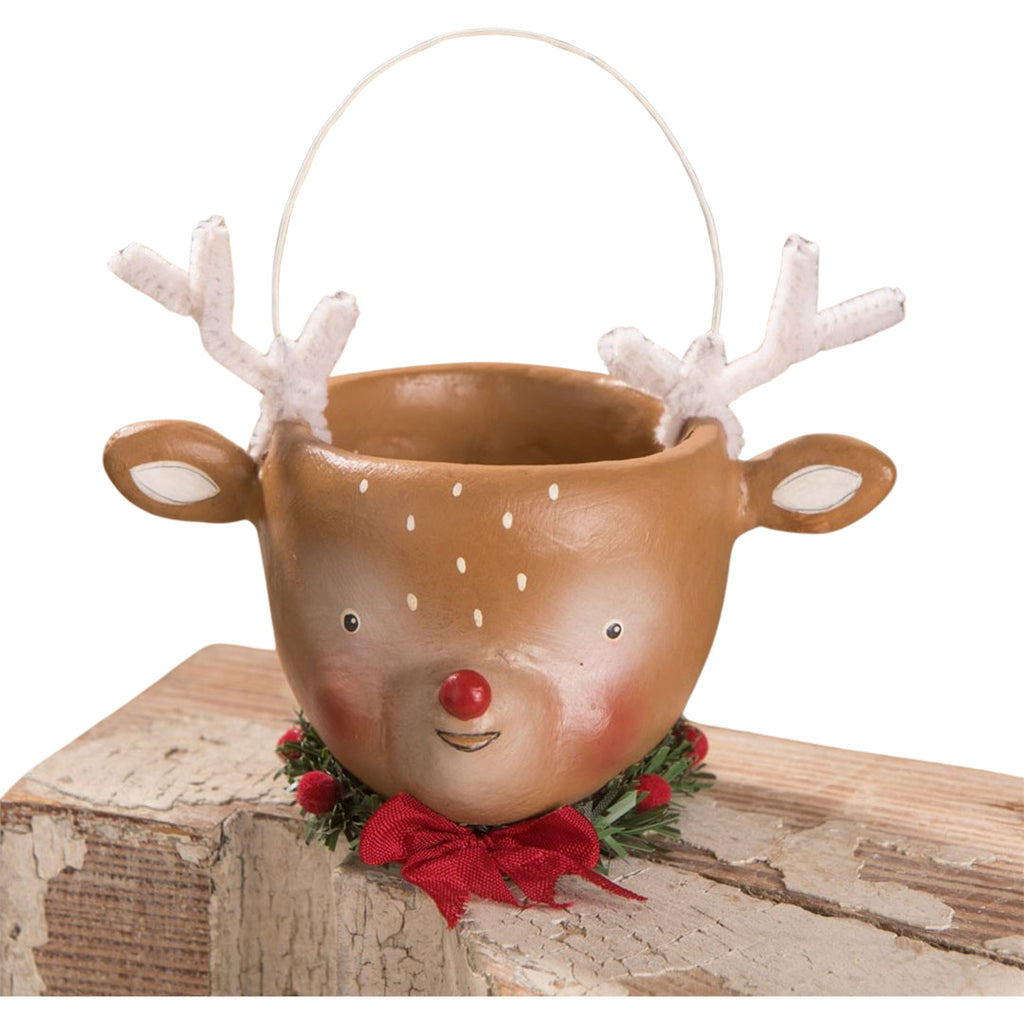 Reindeer Bucket Christmas Decor