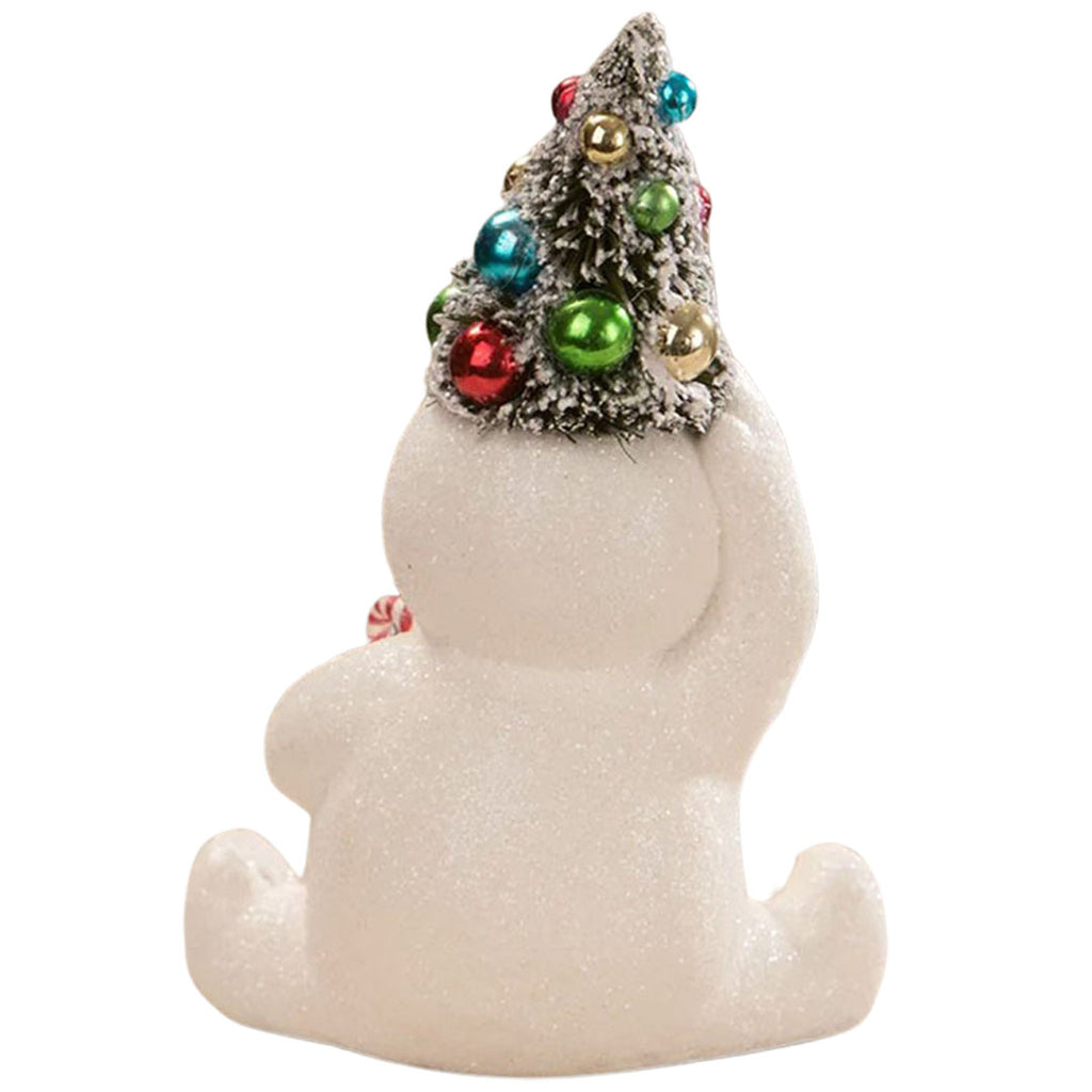 Bethany Lowe Designs Retro Candy Cane Snowman With Tree back