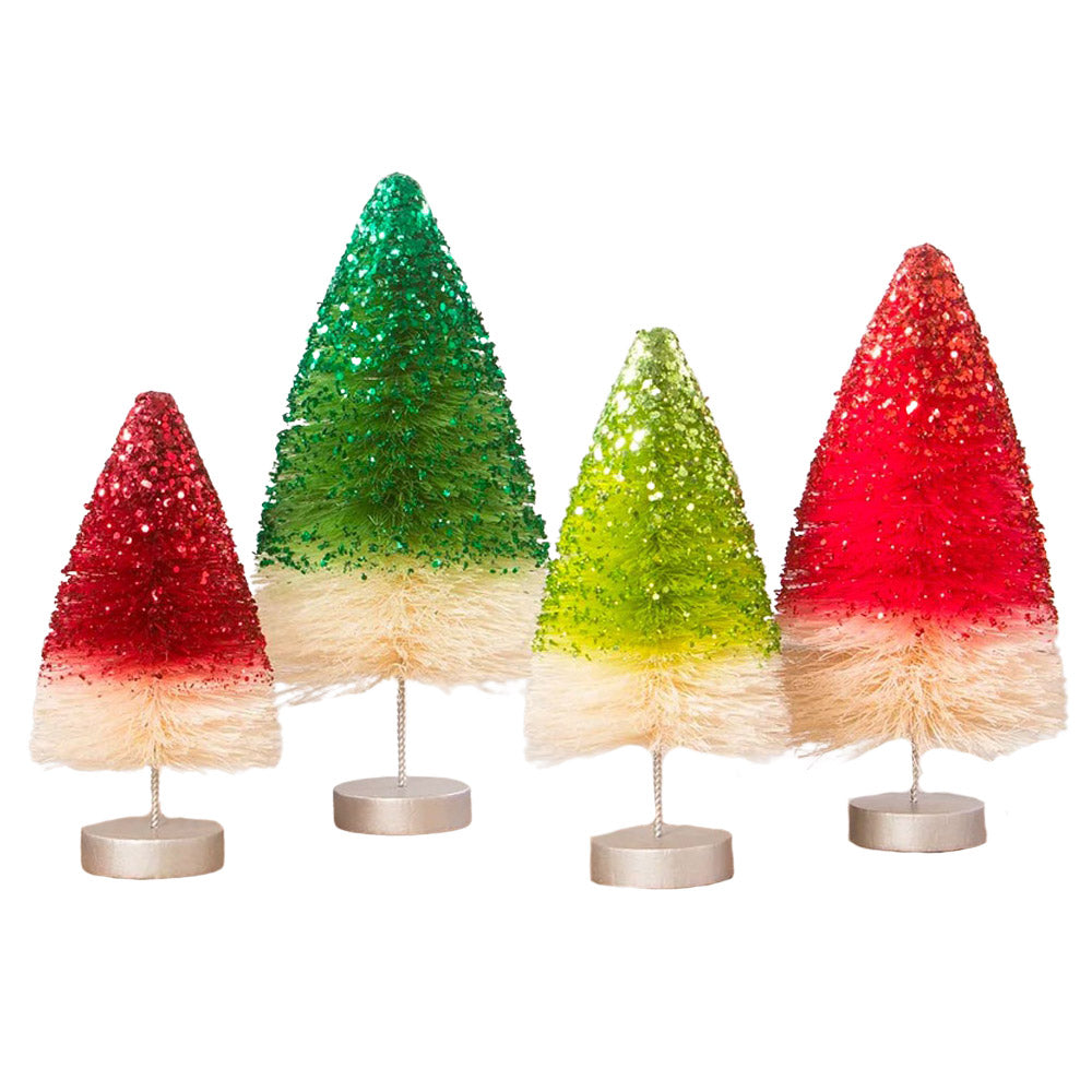 Retro Holiday Sparkle Trees by Bethany Lowe - Set of 4