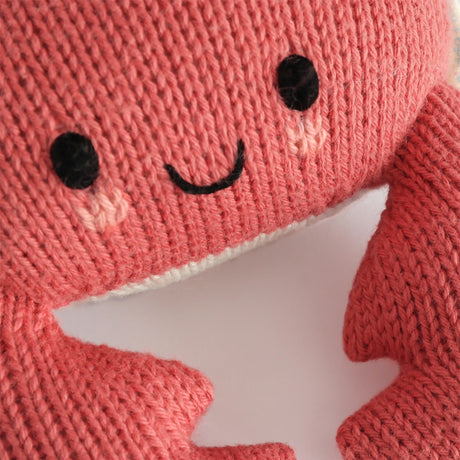 Cuddle Decor Cuddle Kind Baby Crab Coral front close up