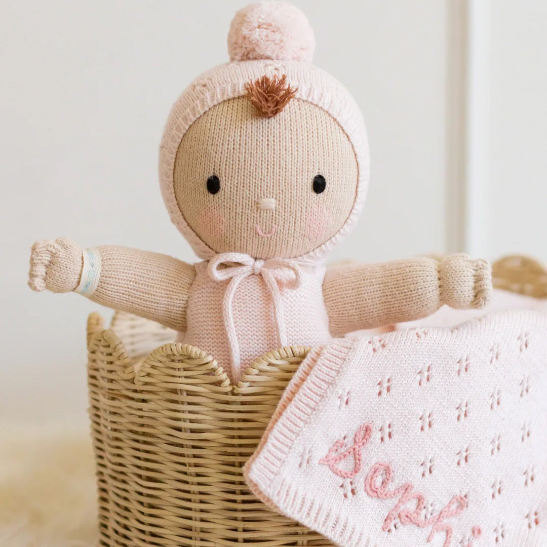 Cuddle Decor Cuddle Kind My First Baby Blush 14" front lifestyle