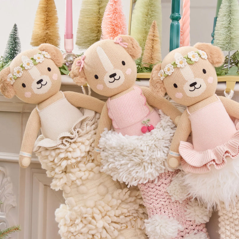Cuddle Kind Evelyn the Golden Puppy Ballet Pink 7