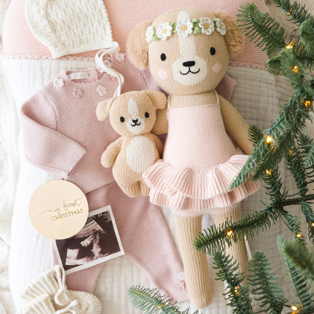 Cuddle Kind Evelyn the Golden Puppy Ballet Pink 8