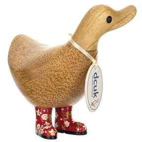 DCUK Floral Boots Ducky RED front