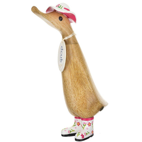 DCUK Flower Hat and Boot Duckling CARNATION 8.8" front