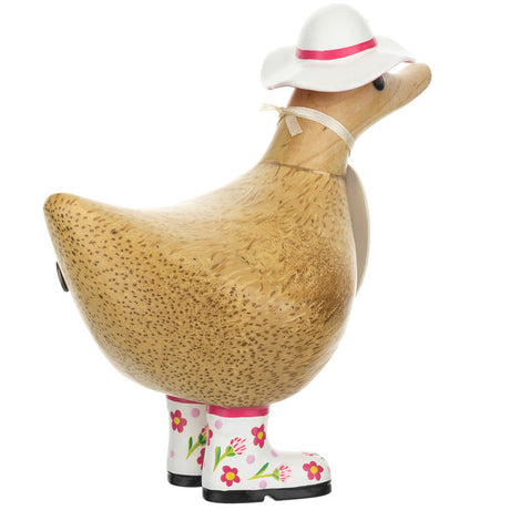 DCUK Flower Hat and Boot Ducky CARNATION 6" back