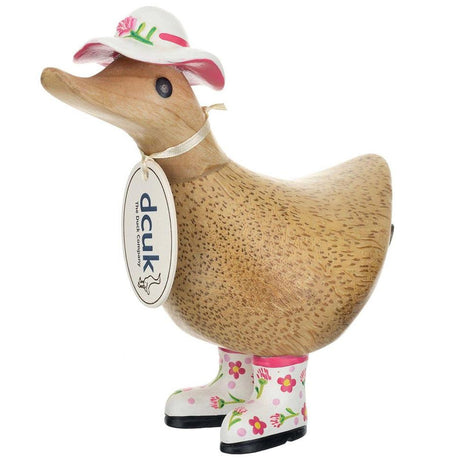 DCUK Flower Hat and Boot Ducky CARNATION 6" front